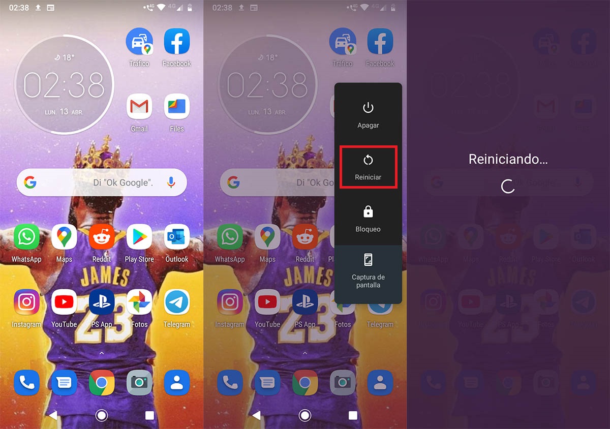 Como reiniciar un movil Android