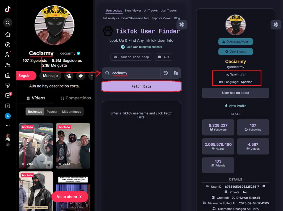Como saber de que pais es un perfil de TikTok
