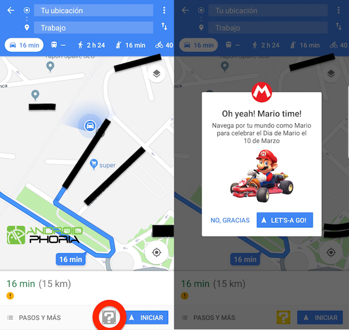 Como tener a mario en google maps