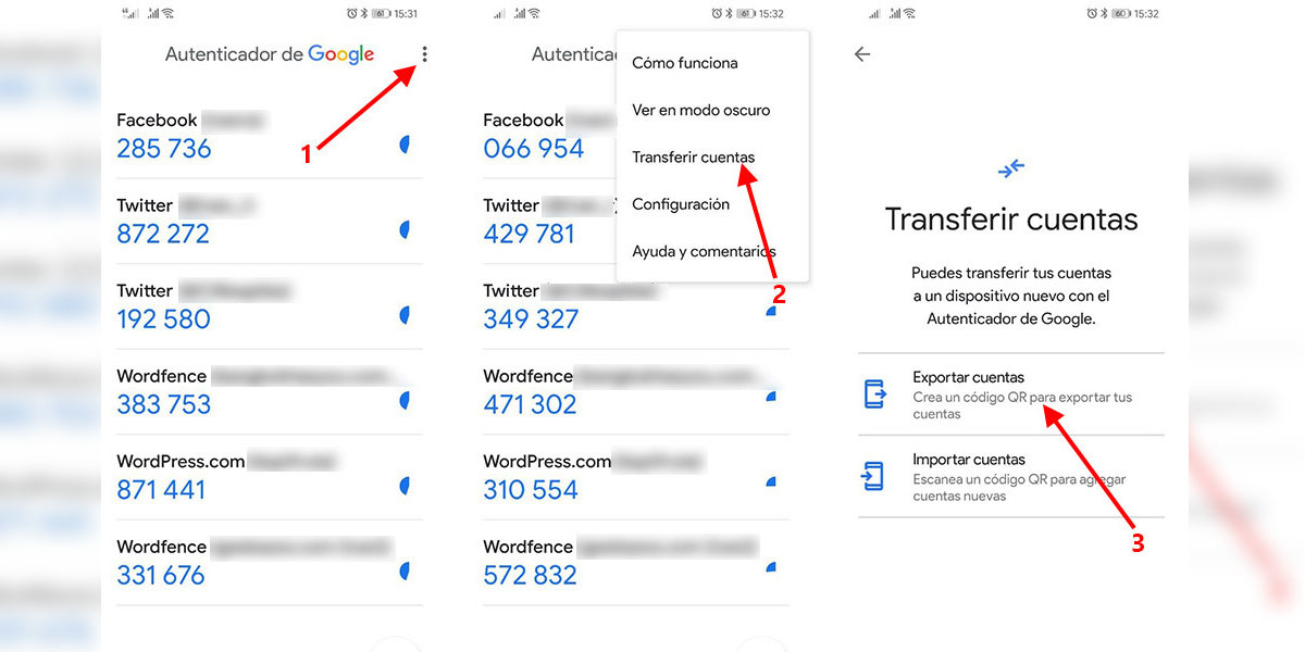 Cómo transferir todas tus cuentas de Google Authenticator al cambiarte de móvil