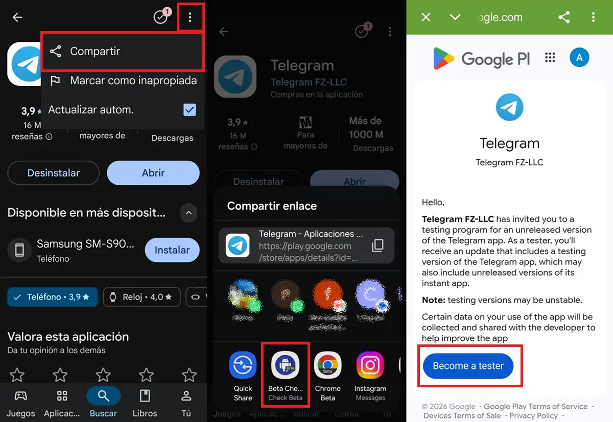 Como unirse a la beta de cualquier app en Google Play Store