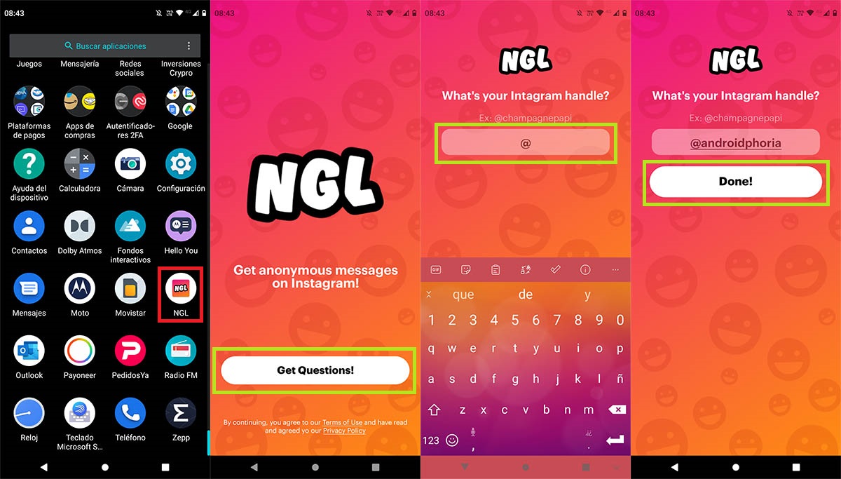 Como usar NGL en Instagram