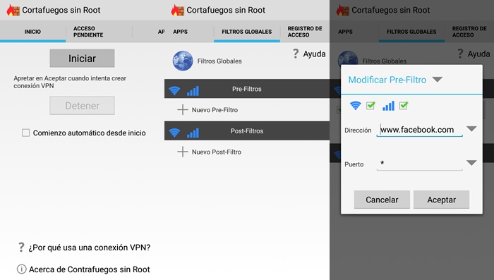 Cómo usar No Root Firewall