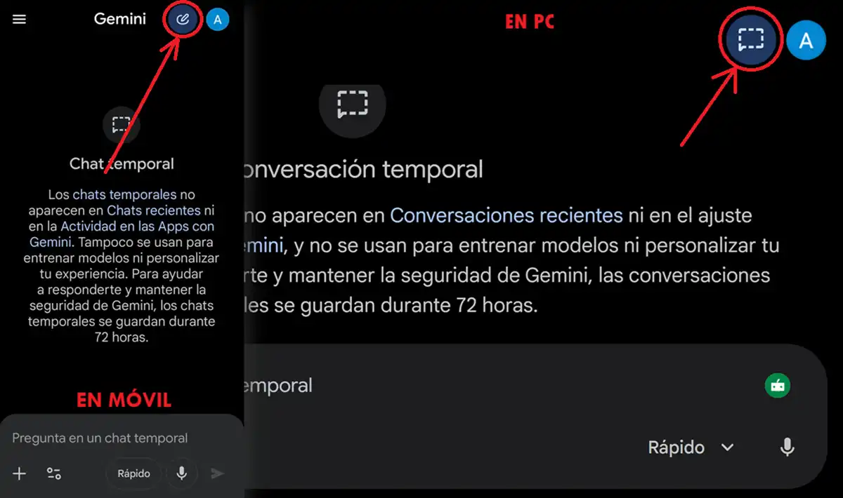 Como usar modo incognito gemini movil y pc
