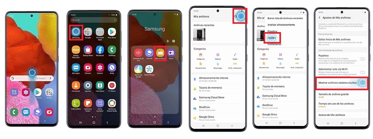 Como ver archivos ocultos en Android samsung