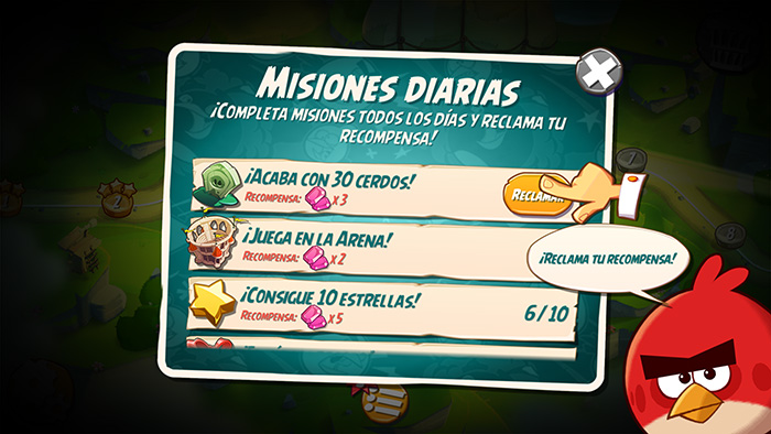 Completar misiones diarias Angry Birds 2