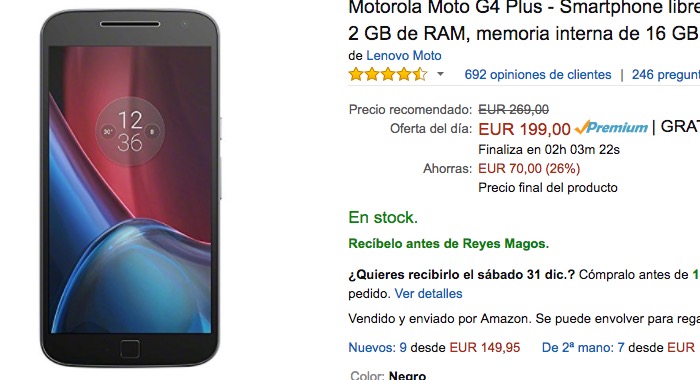 Comprar Moto G4 Plus por 199 euros de oferta