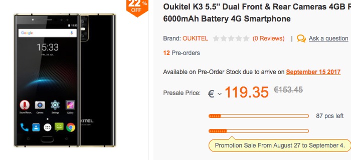 Comprar OUKITEL K3 más barato de oferta