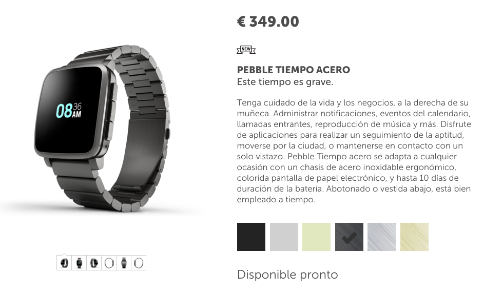 Comprar Pebble Time Steel caro