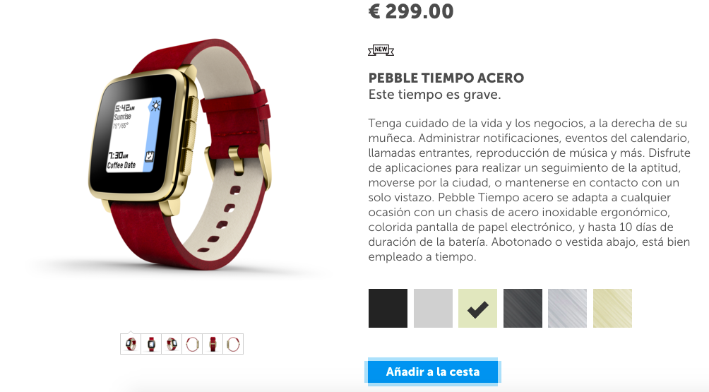 Comprar Pebble Time Steel