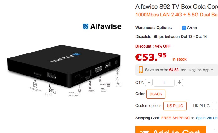 Comprar TV Box Alfawise S92 de oferta