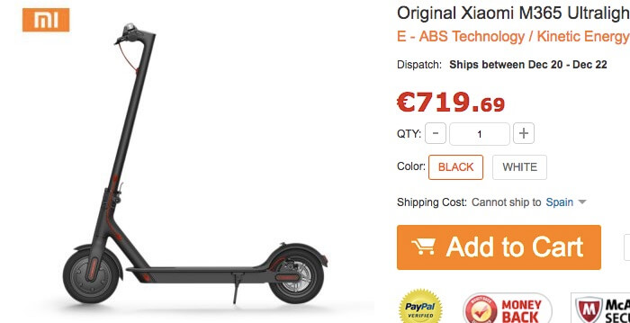 Comprar Xiaomi Mi Scooter Electric espana