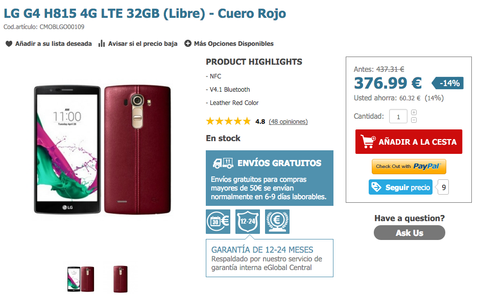 Dónde comprar el LG G4 más barato