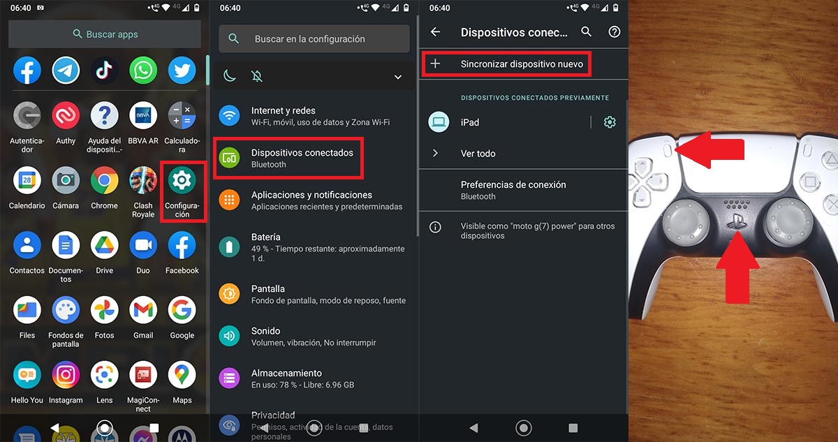 Conectar Dulsense PS5 en Android