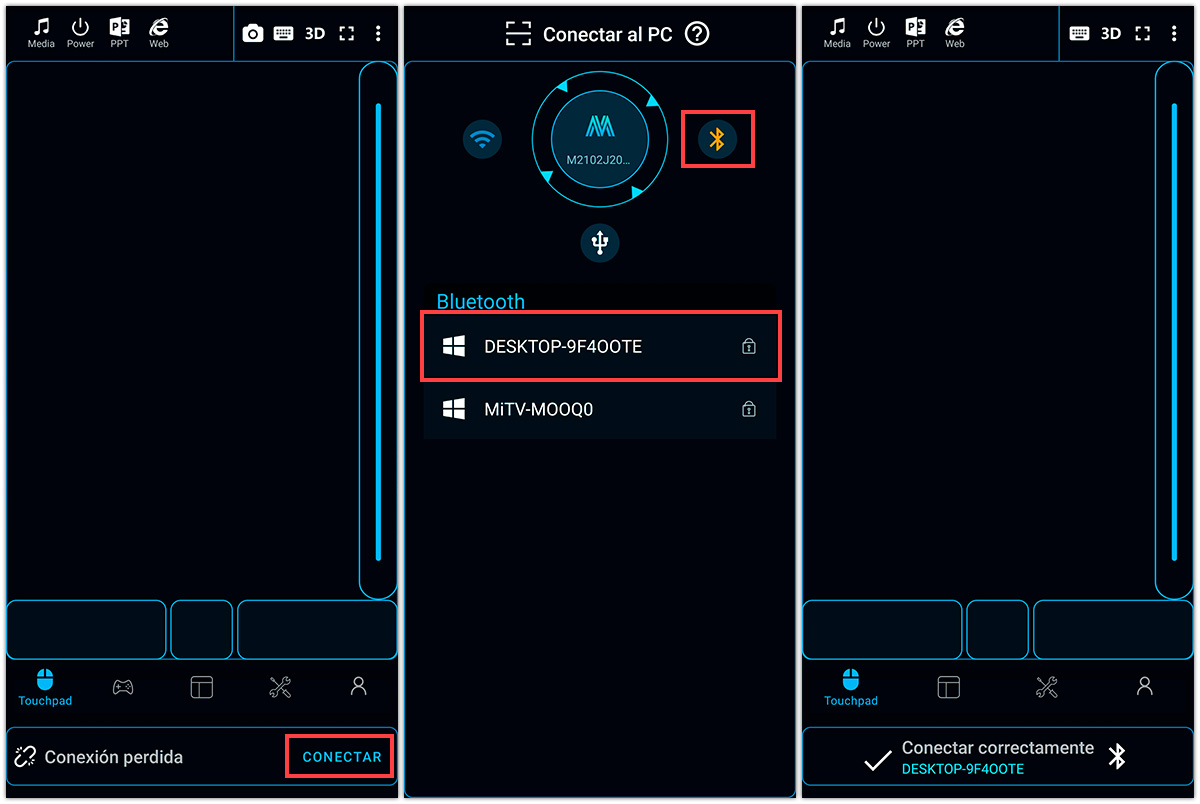 Conectar mediante bluetooth tu movil como mando para PC