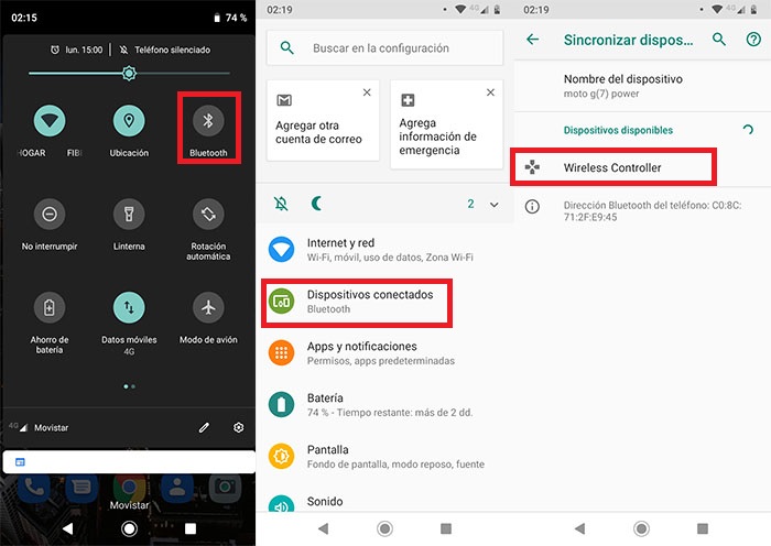 Conectar un mando al movil