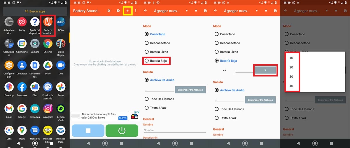 Configurar Battery Sound Notification
