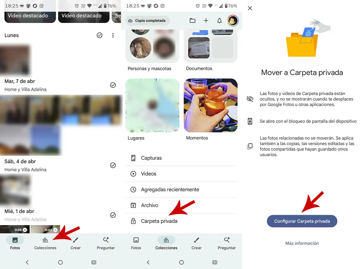 Configurar Carpeta privada Google Fotos