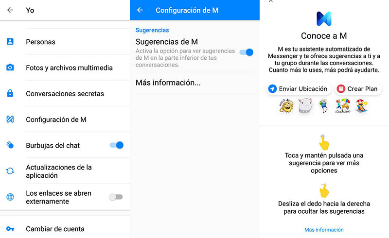 Configurar Facebook M en Android