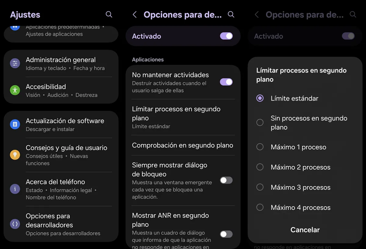 Configurar el cierre automatico de procesos en android