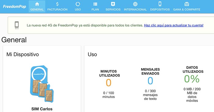 Contratar 4G Freedompop