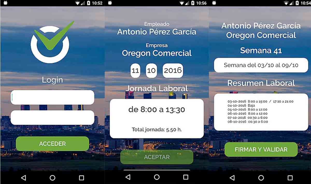 Control Laboral app registrar jornada laboral