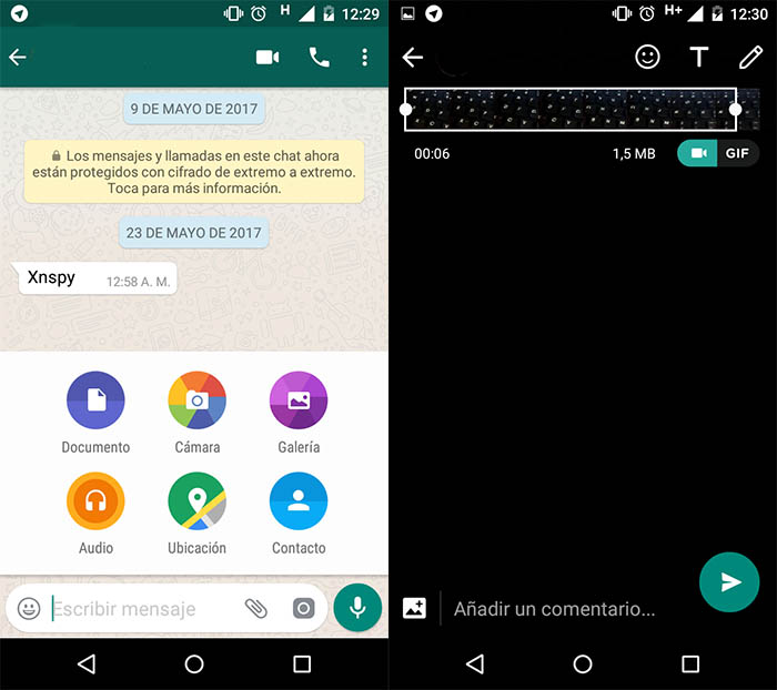 Convertir un GIF en WhatsApp