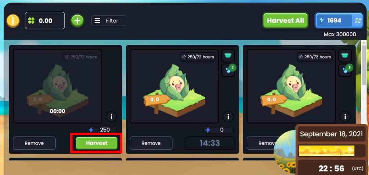 Cosechar plantas Plant vs Undead