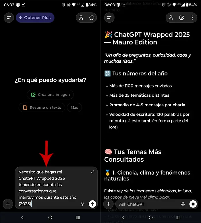 Crear ChatGPT Wrapped 2025