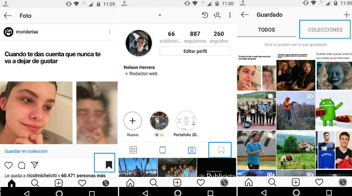 Crear colecciones Instagram captura A