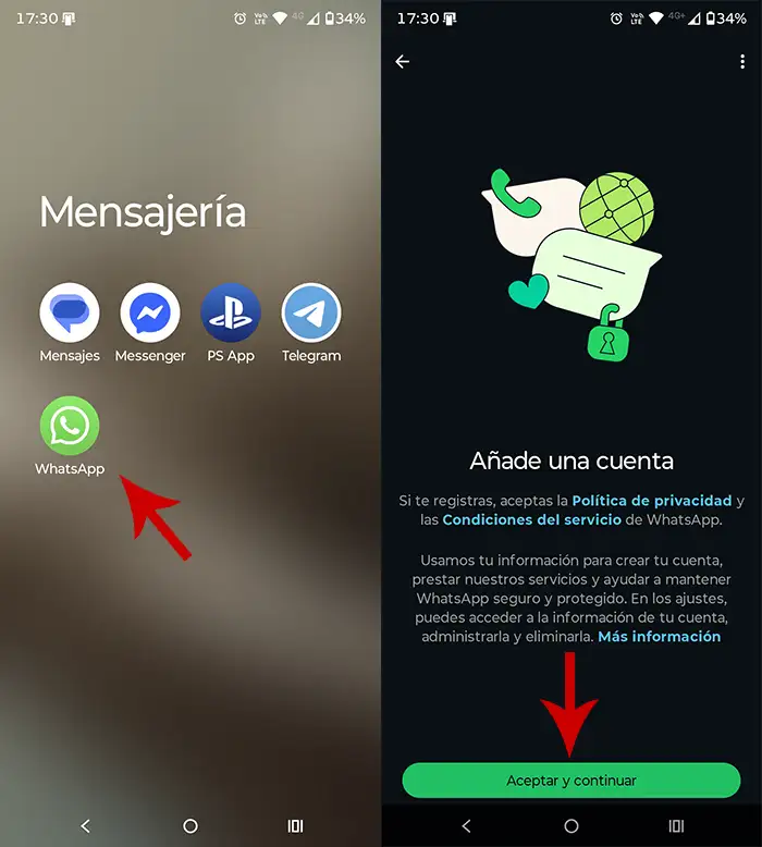 Crear cuenta de WhatsApp para niños