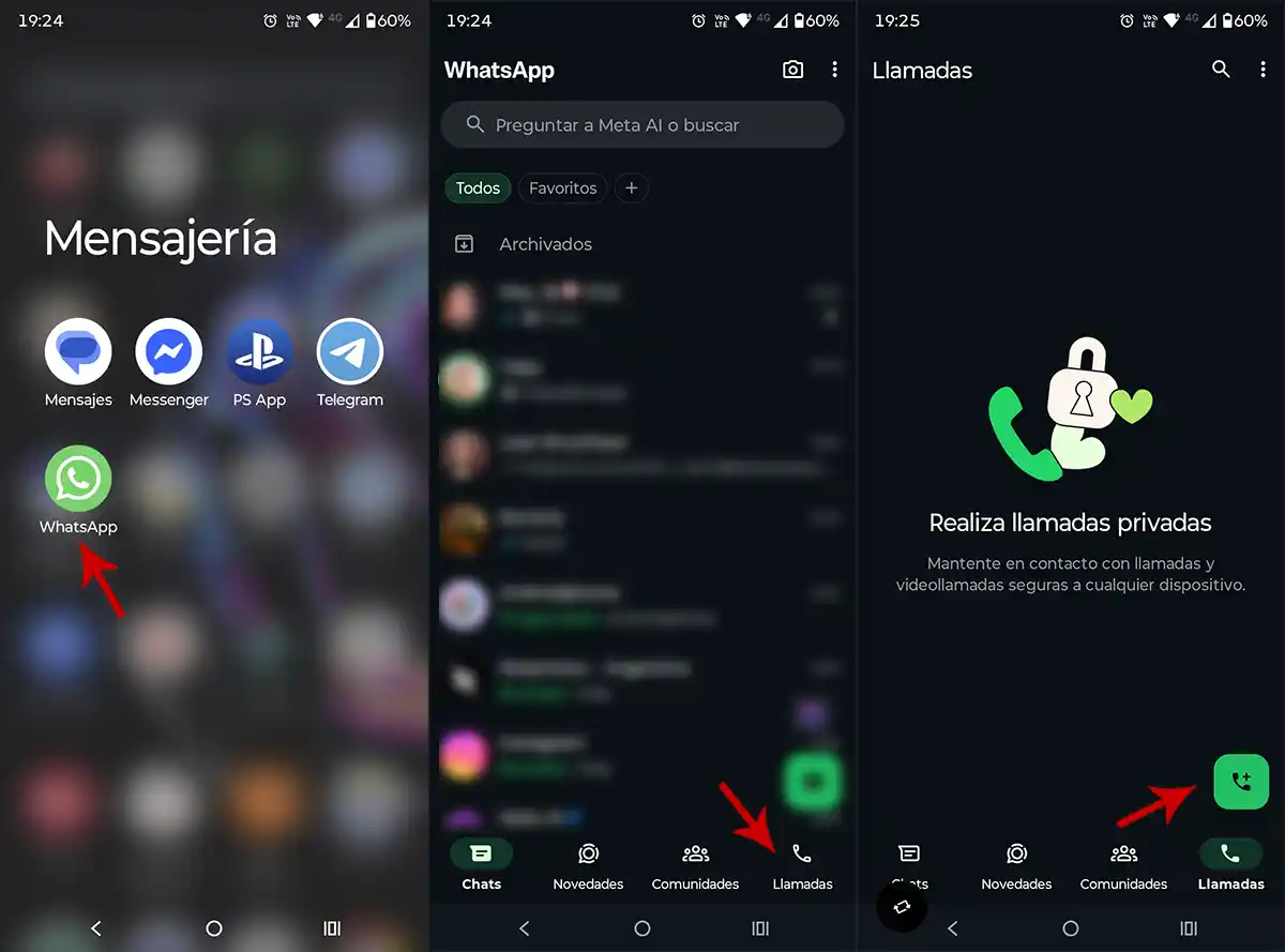 Crear llamada WhatsApp