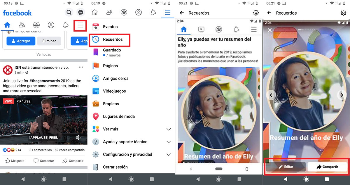 Crear resumen del año 2019 Facebook