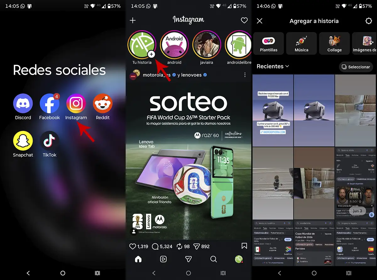Crear una nueva historia Instagram