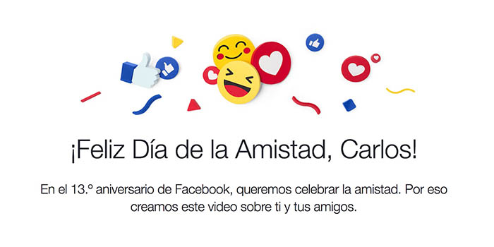 Crear video dia amistad Facebook