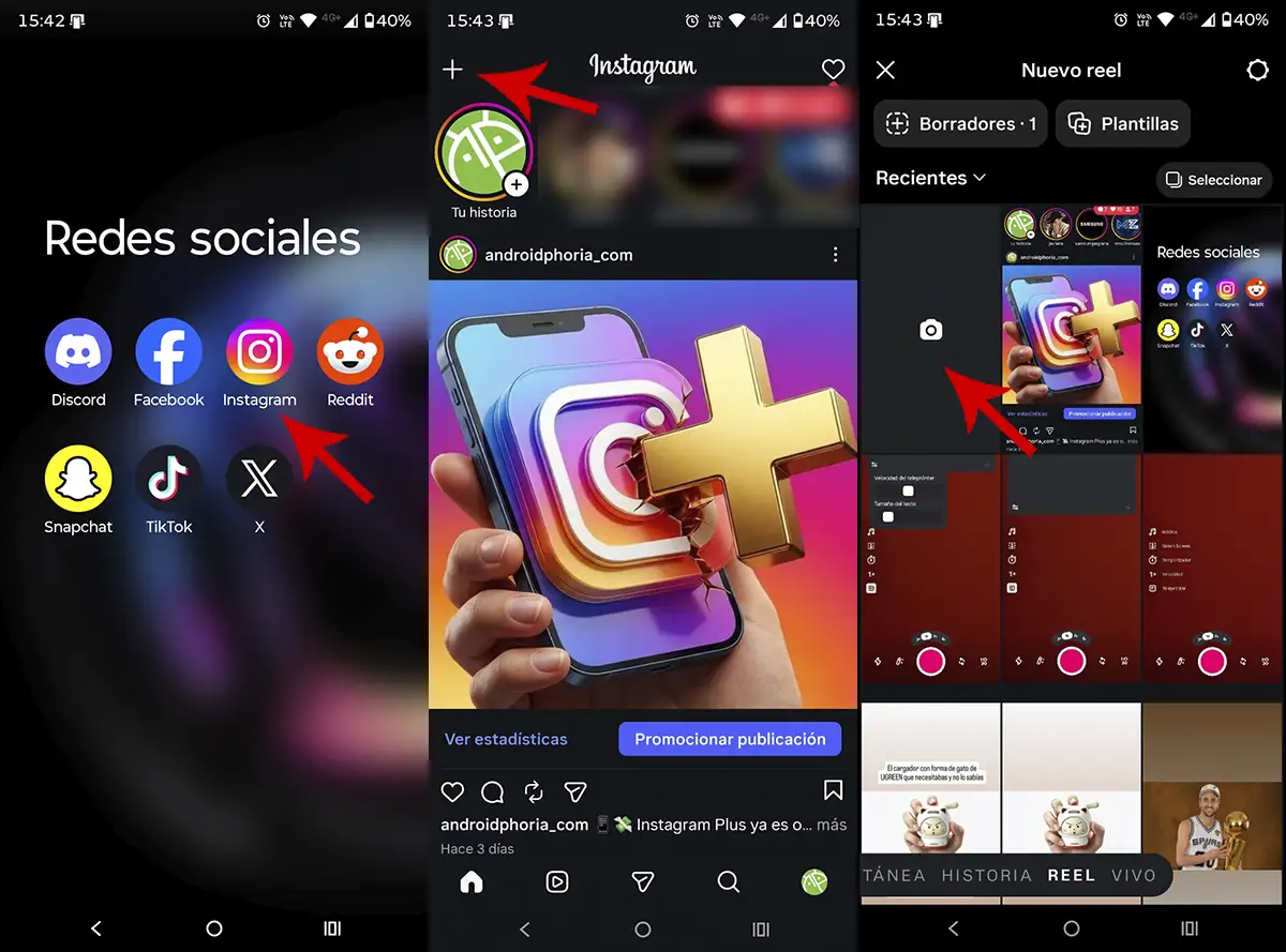 Crear vídeo en Instagram