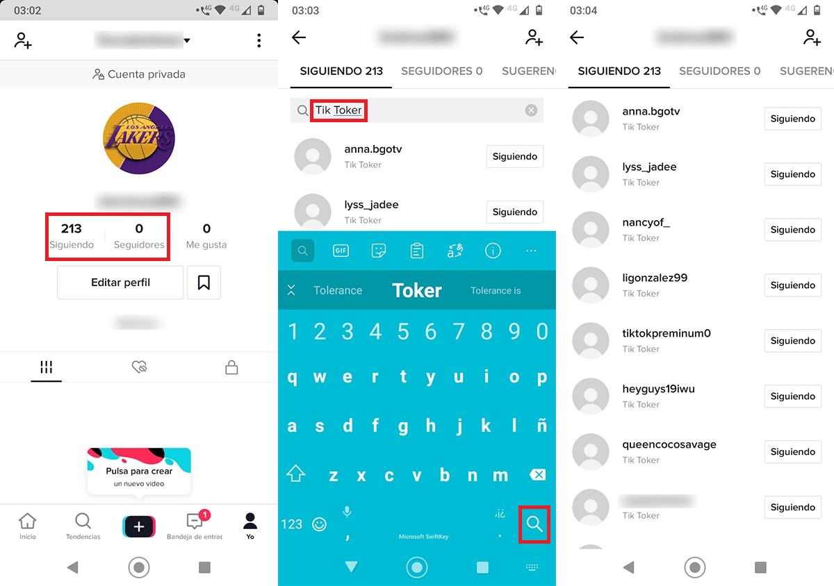 Cuentas de TikTok eliminadas