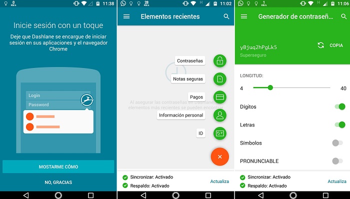 Dashlane app móvil