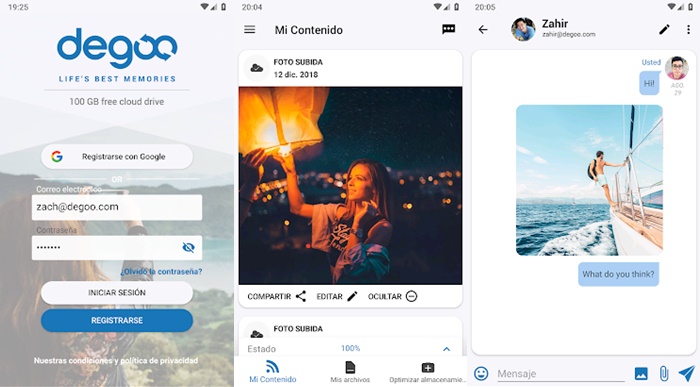 Degoo servicio de almacenamiento en la nube Android