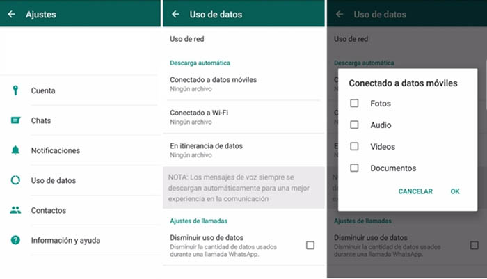 Dejar recibir multimedia WhatsApp