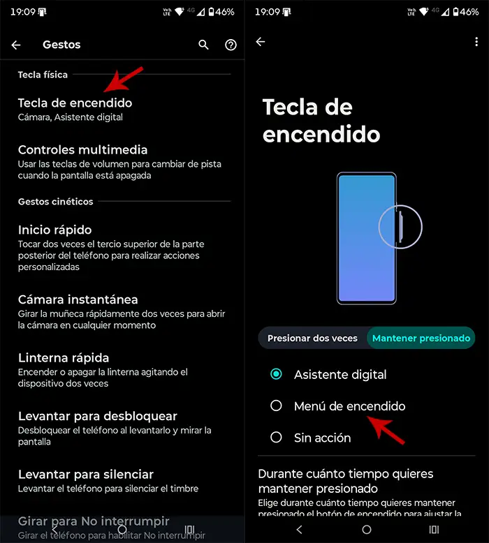 Desactivar Gemini del boton de encendido