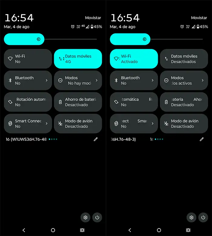 Desactivar WiFi y activar datos móviles