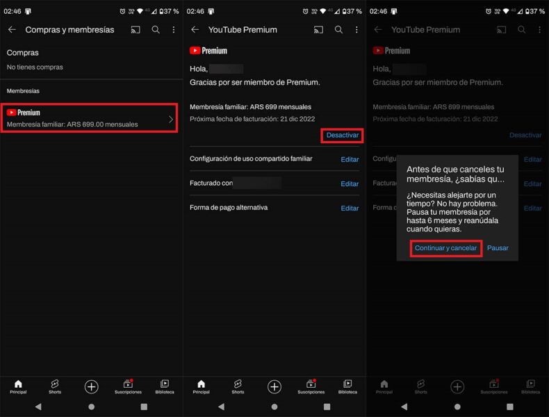 Cómo cancelar tu suscripción a YouTube Premium en tu móvil o PC