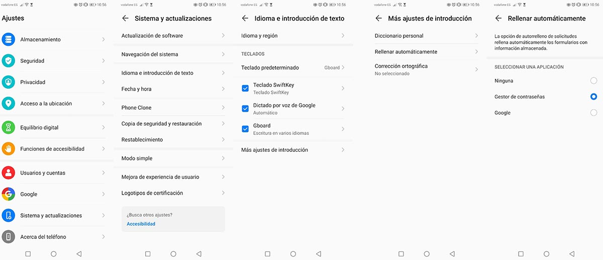 Desactivar rellenar automaticamente teclado google