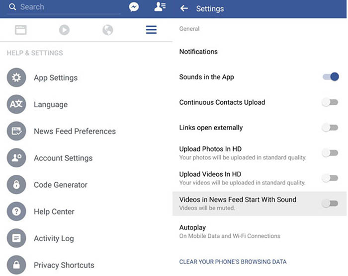 Desactivar sonido videos newsfeed facebook