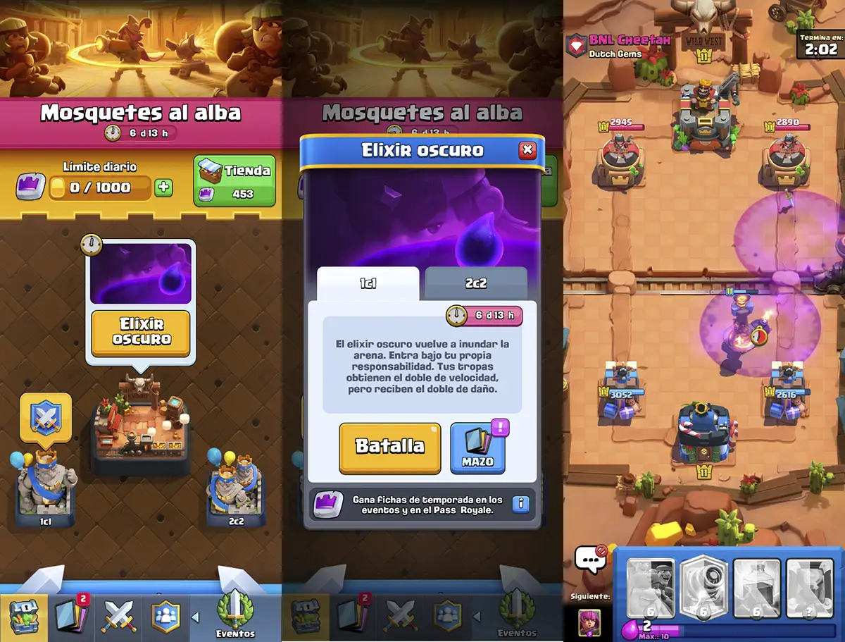 Desafio Elixir oscuro Clash Royale mazos noviembre 2024