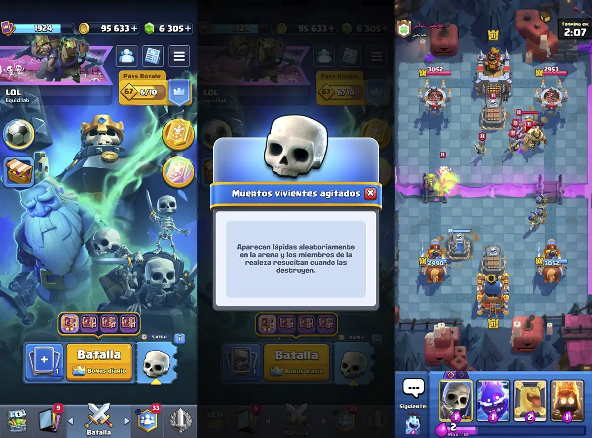 Desafio Muerto vivientes agitados Clash Royale