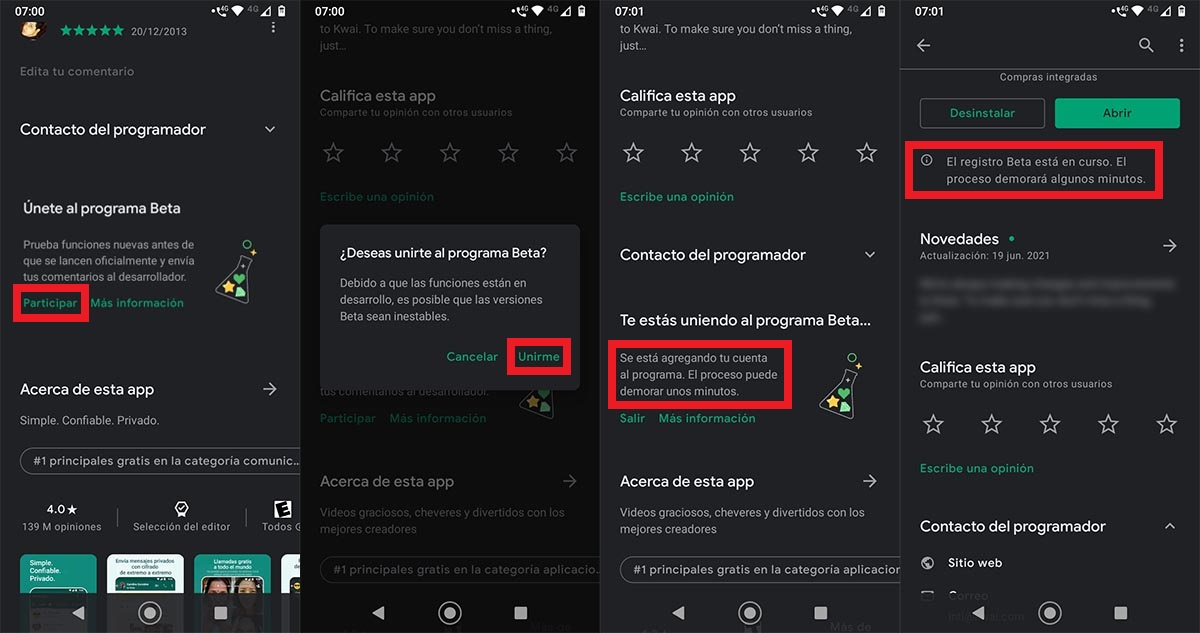 Descargar WhatsApp Beta Play Store