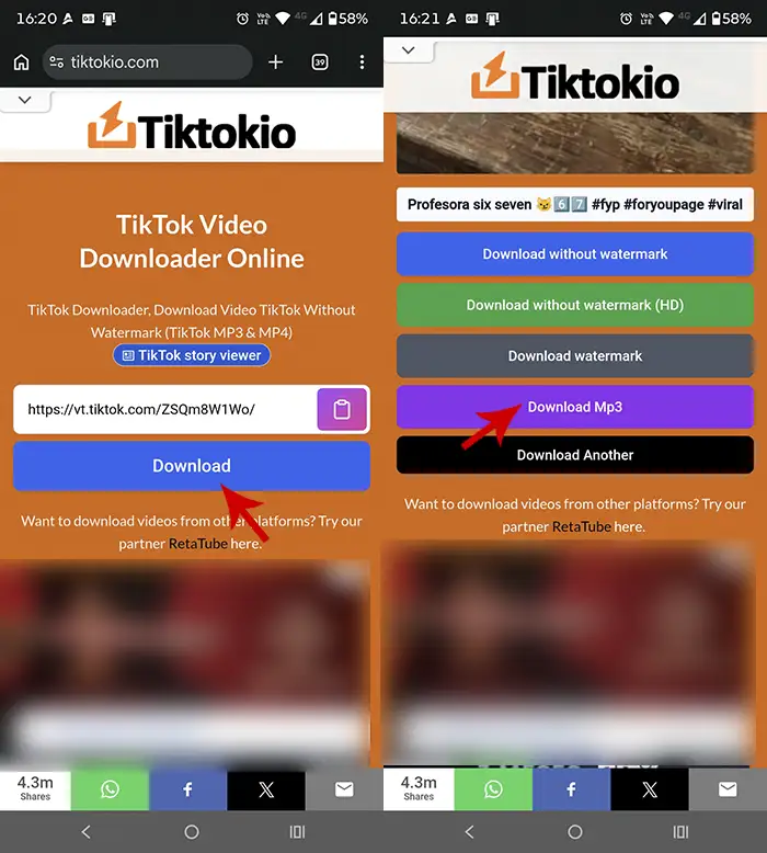 Descargar audio de TikTok en MP3