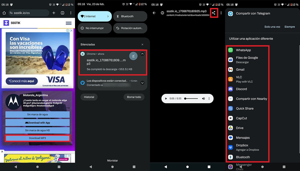 Descargar audios de TikTok en el movil